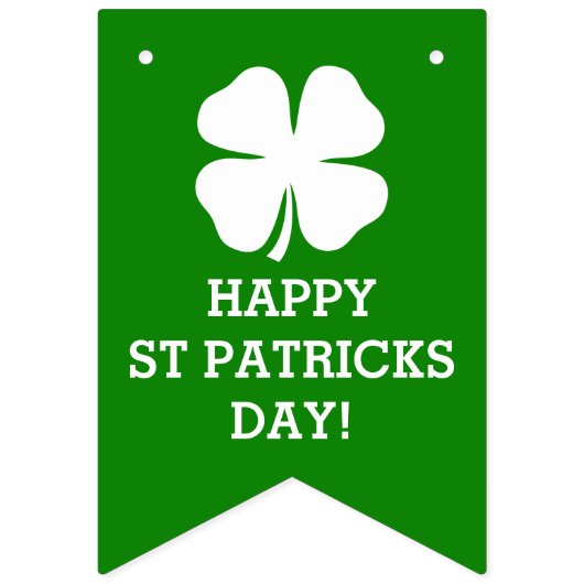 4つの葉のクローバーのSt patricks dayのカスタムで幸運なパーティー バンティングフラッグ (第1の旗)