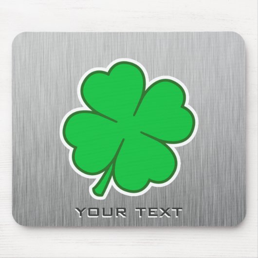 4つの葉のクローバー; 金属一見 マウスパッド (正面)