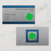 4つの葉のクローバー; 金属一見 名刺 (正面/裏面)