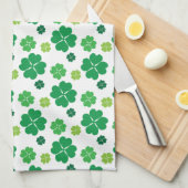4つの葉のクローバーSt patricks day キッチンタオル (四つ折り)