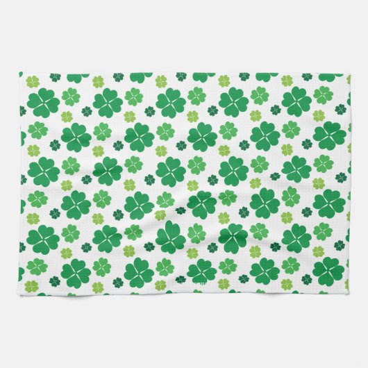 4つの葉のクローバーSt patricks day キッチンタオル (横)