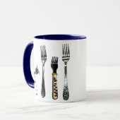 4つの蝋燭かフォークのハンドル マグカップ (正面左)