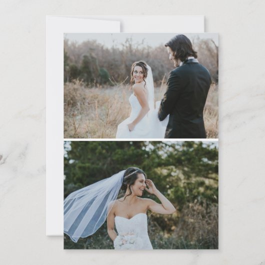 4つの複数のフォトタイポグラフィの発表 招待状 (裏面)