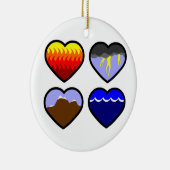 4つの要素のハート セラミックオーナメント (右)