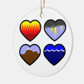 4つの要素のハート セラミックオーナメント (左)