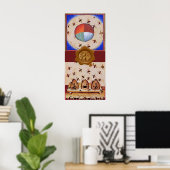 4つの要素を持つ蜂蜜のダンス、ワックスシール ポスター (ホームオフィス)