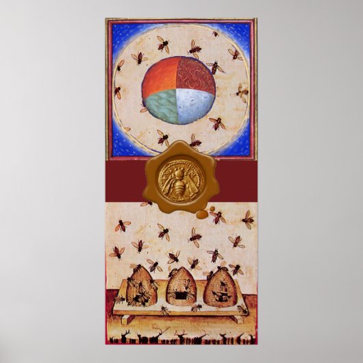 4つの要素を持つ蜂蜜のダンス、ワックスシール ポスター (正面)