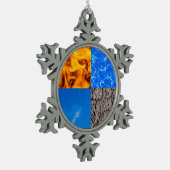 4つの要素 スノーフレークピューターオーナメント (左)