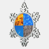 4つの要素 スノーフレークピューターオーナメント (右)