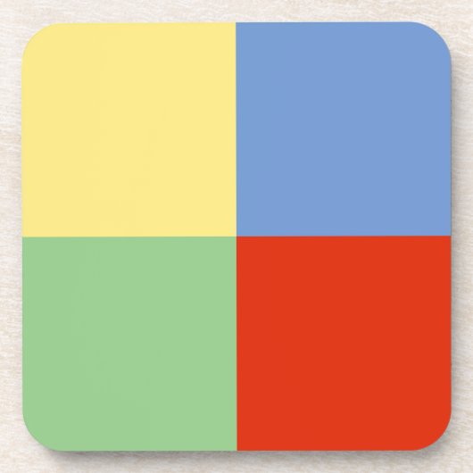 4つの要素（黄色い青色の赤い緑） コースター (正面)