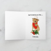 4つの言語バレンタインのおもしろい犬または実験室愛 シーズンカード (内部)