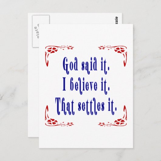 4つの赤い花の神が言った! ポストカード (正面/裏面)