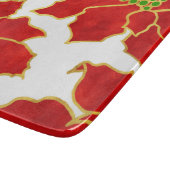 4つの赤い金ゴールド水色ポインセチア カッティングボード (角)