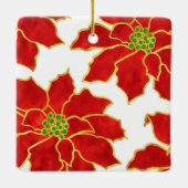 4つの赤い金ゴールド水色ポイントカード セラミックオーナメント (裏面)