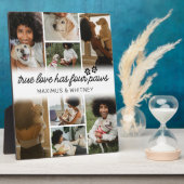 4つの足を持つ犬の飼い主の写真 フォトプラーク (側面)