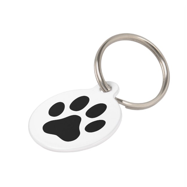 4つの足跡が両面にプリントされた動物の足跡 ペット　ネームタグ (側面)