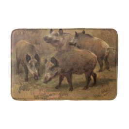 4つの野生のイノシシの草(Rosa Bonheur) バスマット