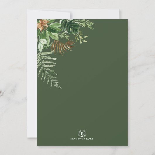 4つの野生のジャングルサファリ動物4歳の誕生日 招待状 (裏面)