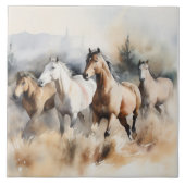 "4つの野生の口ひげ"ほこりっぽい西の水色 タイル (正面)