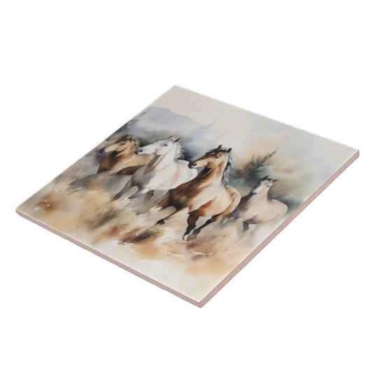 "4つの野生の口ひげ"ほこりっぽい西の水色 タイル (側面)