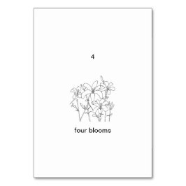 4つの開花、カスタム番号フラッシュカード テーブルナンバー
