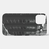 4つの電話ボースが並んだグレースケール写真 Case-Mate iPhoneケース (裏面 (横))