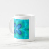 4つの青い花びら コーヒーマグカップ (正面左)