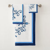 4つの青い鳥または愛の鳥のグループ バスタオルセット (インサイチュ)