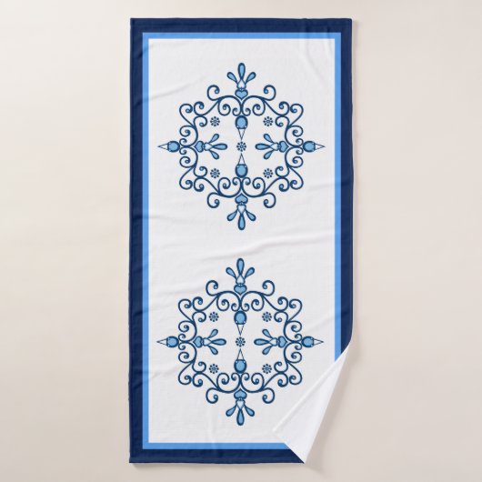 4つの青い鳥または愛の鳥のグループ バスタオルセット (バスタオル)