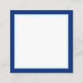 4つの青の愛の鳥フォークアートと青縁ど スクエア名刺 (裏面)