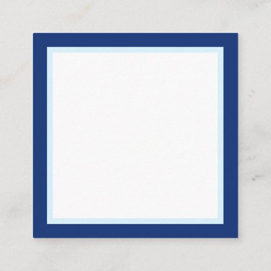 4つの青の愛の鳥フォークアートと青縁ど スクエア名刺 (裏面)