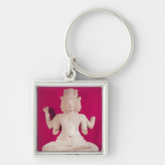 4つの顔2を搭載するBrahmaの彫刻 キーホルダー (正面)