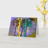 4つの鬼の挨拶状 カード (黄色い花)