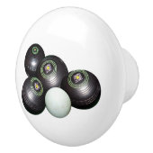 4つの黒いヴィンテージの芝生のボウル セラミックノブ (右)