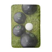 4つの黒い芝生のボウルとジャック バスマット (正面縦)