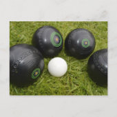 4つの黒い芝生のボウルとジャック ポストカード (正面)