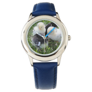 4つの黒と黄色のベビーチキンチキン 腕時計