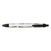 4つの4つの正方形の写真と名前、黒の上に白 青ボールペン (裏面)