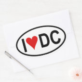 4つの「I [ハート] DC」 楕円形シール (封筒)