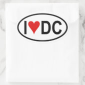 4つの「I [ハート] DC」 楕円形シール (バッグ)