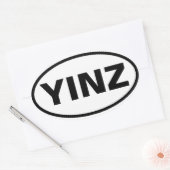 4つの"YINZ" 楕円形シール (封筒)