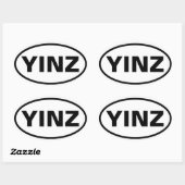 4つの"YINZ" 楕円形シール (シート)