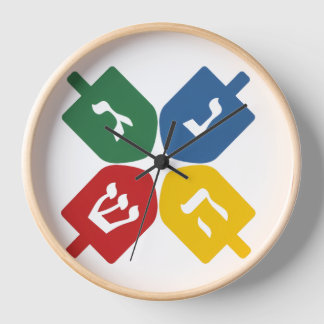 4つのdreidel 壁時計