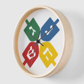 4つのdreidel 壁時計 (傾斜)