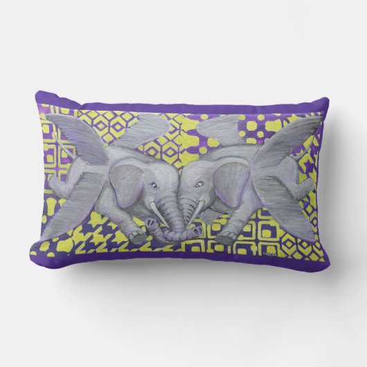 4つのWingsPhotoの拡大 ランバークッション (正面)