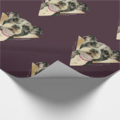 4つを絵を描いている"子犬"はピット・ブル犬の水彩画を注目します ラッピングペーパー (角)