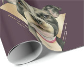 4つを絵を描いている"子犬"はピット・ブル犬の水彩画を注目します ラッピングペーパー (ロールコーナー)