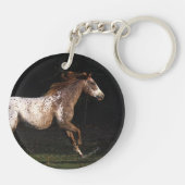 4つを走っているAppaloosaの馬 キーホルダー (裏面)