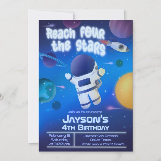 4つ星に達する – 宇宙 招待状 (正面)