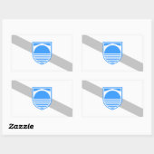 4つ星の国旗 長方形シール (シート)